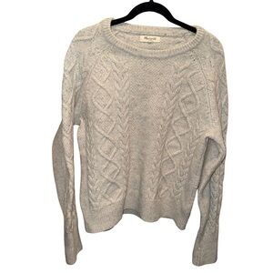 Madewell Donegal Cableknit Fisherman Sweater Women’s Large Wool Alpaca Blend